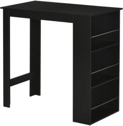 HOMCOM Masă de Bucătărie cu 3 rafturi, 112x57x106 cm, Negru | Aosom Romania (835-390BK)