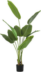 HOMCOM Plantă Artificială de 160 cm cu 10 Frunze din PEVA Verde cu Ghiveci, Ø16.5x13.5 cm | Aosom Romania (830-982V00GN)