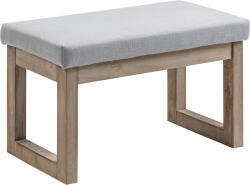 HOMCOM Bancă pentru picioare în design scandinav, taburet, suport pentru picioare, 68 cm x 38 cm x 42 cm, Gri + Natural | Aosom Romania (838-414V00GY)