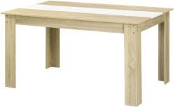 HomCom Masă Pentru 6 Persoane, Masă Modernă de Bucătărie cu Blat Colorat pentru Living, Sufragerie, 140x90x75 cm, Stejar, Alb | Aosom Romania (83A-115V80AK)