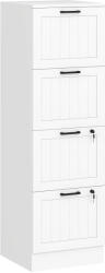 HOMCOM Dulap de birou, mobilier de depozitare din MDF 4 sertare și încuietoare, șine suspendate reglabile, 40 x 40 x 131 cm, alb | Aosom Romania (924-104V82WT) Comoda