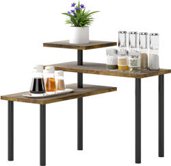 HOMCOM Raft de bucătărie, Drehbar Mikrowellenregal cu 3 nivele, Stand de metal industrial, 40 x 18 x 36, 5 cm | Aosom Romania (801-399V90DW) Raft