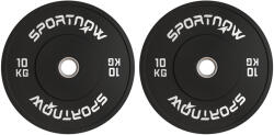 SPORTNOW Set Discuri de Greutate din Cauciuc Solid cu Orificii, Փ45x4 cm, Negru | Aosom Romania (A91-374V02BK)