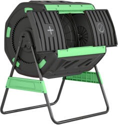 Outsunny Compostor de Grădină Rotativ Outsunny 200L cu Cameră Dublă, Rotație 360°, Guri de Aerisire, Mănuși, din PP Fără BPA, pentru Compostare Deșeuri Organice din Bucătărie, Grădină și Curte | Aosom Romania  Compostator