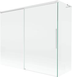 Mexen Rox, L tolóajtós, kétszárnyú kádparaván 180 + 80 x 150 cm, 8 mm-es átlátszó üveg, fehér profil, 8C9L-180-080-20-00 (8C9L-180-080-20-00)
