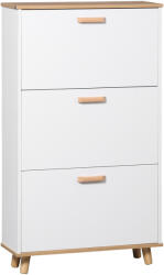 HomCom Mobilier pentru încălțăminte stil scandinav cu 3 uși abatante 70 x 23, 5 x 122 cm alb | Aosom Romania (837-243WT) Pantofar