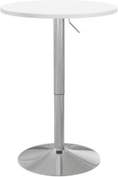 HOMCOM Masă de bar rotundă masă înaltă pentru bucătărie reglabilă în înălțime 69-91 cm blat pivotant la 360° alb și argintiu | Aosom Romania (83A-087V80WT)