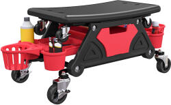 HomCom Taburet de atelier mobil 135 kg, taburet de mecanic cu roti rotative 360° cu rafturi, 86x33x33cm, rosu | Aosom Romania (C20-086V00RD)