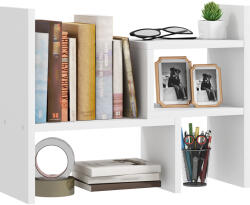 HOMCOM Raft de birou modular, organizator de birou multifuncțional, 2 piese, MDF, alb | Aosom Romania (922-007V80WT) Raft