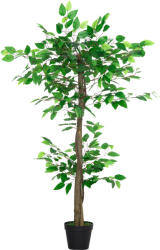 Outsunny Plantă Artificială Arbore de Ceai cu 546 de Frunze Realistice și Ghiveci de Ciment 120 cm Verde | Aosom Romania (844-362)