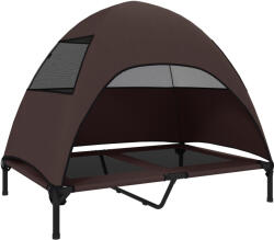 PawHut Pat exterior pentru câini cu acoperiș, Pat ridicat pentru câini mari, 106 x 76 x 99 cm, Cafea | Aosom Romania (D04-303V02CF)