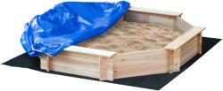 Outsunny Cutie de Nisip pentru Copii 3-8 Ani cu Scaune și Peliculă de Acoperire, 139, 5x139, 5x21, 5 cm, Lemn Natural | Aosom Romania (343-049ND)