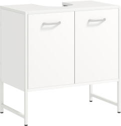 HomCom Dulap pentru sub lavoar, mobilier de baie cu 2 uși cu închidere lentă și raft reglabil, alb | Aosom Romania (834-840V00WT)
