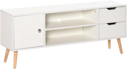 HomCom Mobilier Suport TV Modern din Lemn Alb, Mobilier Suport TV de Design pentru TV Max. 42" 120x28x44cm (833-968)