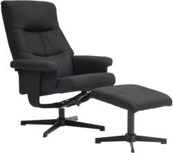 HOMCOM Fotoliu rabatabil cu taburet, rotativ, funcție de legănare, aspect catifelat, până la 150 kg, Negru | Aosom Romania (83B-030V80BK)