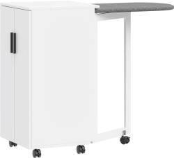 HOMCOM Dulap pliabil 2-în-1 pentru masă de călcat pe roți, cu masă de călcat și raft reglabil pentru spații mici, alb | Aosom Romania (83D-161V90WT)