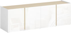 HomCom Comodă TV, banc TV cu 4 uși cu închidere amortizată, etajeră reglabilă și orificii pentru cabluri, 135 x 38 x 45 cm, alb | Aosom Romania (83B-416V00WT)