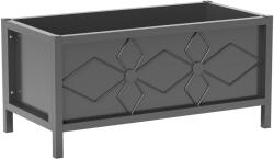 Outsunny Jardinieră exterioară jardinieră înălțată galvanizată cu margine de siguranță dreptunghiulară 80 x 40 x 38 cm negru | Aosom Romania (84H-143V00BK)