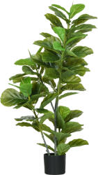 HOMCOM Plantă Ficus artificială, înălțime 110 cm cu 90 de frunze și ghiveci pentru living | Aosom Romania (830-804V00GN)