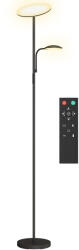 HomCom Lampă de Podea cu 2 Surse de Lumină Reglabile pe 4 Niveluri și Telecomandă, Neagră | Aosom Romania (B31-543V91BK)