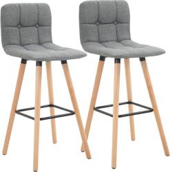 HOMCOM Set 2 Taburete de Bar, Spătar, Tesătură Efect de In și Lemn, 41.5x47x97.5 cm, Gri, Confortabil și Stilat | Aosom Romania (835-530)