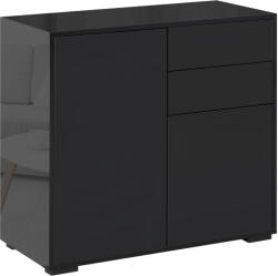 HOMCOM Mobilier multiuz cu 2 sertare si 2 dulapuri, deschidere cu presiune, 79x36x74cm | Aosom Romania (838-075BK) Comoda