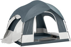 Outsunny Cort de camping pentru 2-4 persoane, impermeabil, cort de familie cu 3 uși, acoperiș de ploaie detașabil, folie de sol, geantă de transport, albastru închis | Aosom Romania (A20-548V00DB) Cort