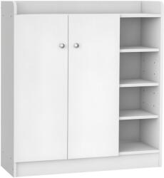HomCom Dulap pentru pantofi Comoda pentru pantofi Raft, 4 rafturi. 1 dulap, 83 cm x 30 cm x 90 cm, Alb | Aosom Romania (837-623V90WT) Pantofar