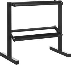 SPORTNOW Suport pentru Gantere pe 2 Niveluri, Organizator Stabil de Depozitare a Greutăților, 94x52.5x82cm, Negru | Aosom Romania (A91-271V00BK)