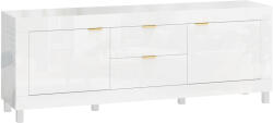 HomCom Dulap TV pentru televizoare de până la 190, 5 cm, centru de entertainment modern cu 2 dulapuri și 2 sertare, Alb lucios | Aosom Romania (83B-694V90WT)