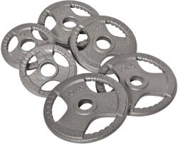 HOMCOM Set 6 Discuri Greutati pentru Haltere Greutate Totala 35kg, din Otel Emailat, Diametru central Փ5.4cm, Argintiu | Aosom Romania (A91-137)