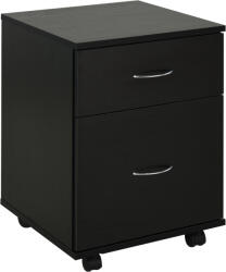 HomCom Comodă Mobilă pentru Birou, Design Modern pe Roți, din Lemn, 41x39x58cm, Negru | Aosom Romania (836-038BK) Dulap arhivare