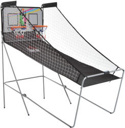 HOMCOM Coș de Baschet cu Panou LED, Pompă, 2 Coșuri, 4 Mingi și 8 Moduri de Joc, 205x110x205 cm, Negru | Aosom Romania (A70-017)