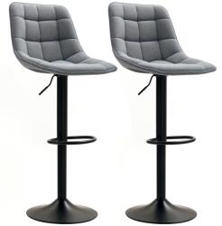 HOMCOM Scaun de bar modern, set de 2 scaune rotative cu spătar, reglabil pe înălțime, cu suport pentru picioare, tapițat, Gri închis | Aosom Romania (83A-221V00CG)