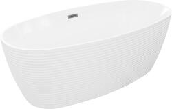 Mexen Lira, szabadon álló kád, mintás, 170 × 80 cm, fényes fehér, grafit túlfolyó, 52831708000-95 (52831708000-95)