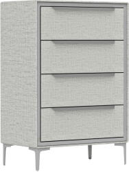 HOMCOM Comoda cu 4 Sertare în Oțel cu Acoperire în Țesut cu Efect de In, 60x36x88 cm, Gri | Aosom Romania (83D-076V00GY) Comoda
