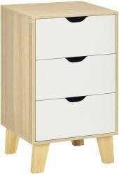 HOMCOM Comodă cu 3 Sertare și Bază Elevată pentru Dormitor Sufragerie Hol Stil Modern 40x35x68, 5 cm Natural | Aosom Romania (831-594V01LR) Comoda