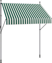 Outsunny Tenda de Soare cu Suporturi Reglabile și Manivelă, Verde și Alb | Aosom Romania (840-273V00GN)