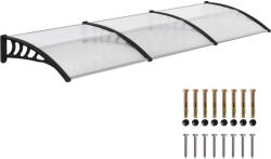 Outsunny Acoperiș din Policarbonat și Aluminiu pentru Balcoane, Ferestre și Uși, Pensilină Exterioară cu Suport din PP, 303x96x27 cm, Transparent (B70-058V03CR)
