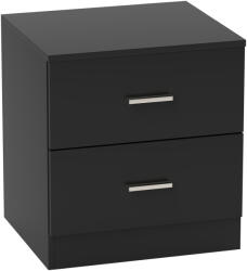 HOMCOM Noptieră modernă Noptieră dormitor cu 2 sertare pentru living dormitor 45x39, 5x49 cm Negru | Aosom Romania (831-425V80BK)