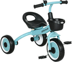 AIYAPLAY Tricicleta pentru Copii 2-5 Ani cu Scaun Reglabil, Bicicleta pentru Copii cu Cosuleț, 70, 5x53x58 cm, Albastru | Aosom Romania (370-267V00BU)
