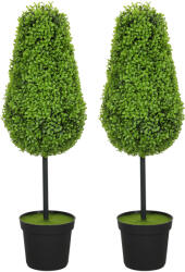 HOMCOM 2 bucăți Plante Artificiale de Buchet 90cm Plante Artificiale în formă de lacrimă, Plante Artificiale din Plastic în ghiveci pentru Decorare Modernă | Aosom Romania (830-997V00GN)