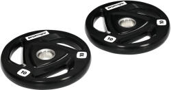 SPORTNOW Set 2 Discuri Greutate 10KG Oțel cu Acoperire Cauciuc Ø5cm Mreană Manere Manual Negru | Aosom Romania (A91-254V03BK)