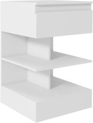 HOMCOM Noptiera Moderna din PAL si MDF cu un Sertar si 2 Rafturi, 39x39x65 cm, Alb HOMCOM | Aosom RO (831-687V80WT)