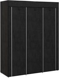 HOMCOM Dulap din Material Textil cu Bază Înălțată, 8 Rafturi și 2 Bare, 125x43x162.5 cm, Gri Închis | Aosom Romania (850-211V00BK) Garderoba