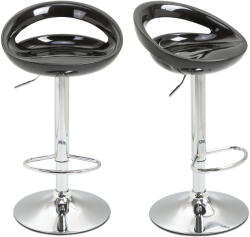 HOMCOM Set 2 scaune de bar, Rotire 360 °, Structura din metal, plastic ABS, negru 46x41x76-96cm HOMCOM | Aosom Romania (835-175)