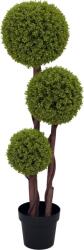 HOMCOM Plantă Artificială de Buxus cu 3 Sfere, Ghiveci Inclus și Bază Întărită, Ø19, 5x115 cm, Verde | Aosom Romania (830-705V01GN)