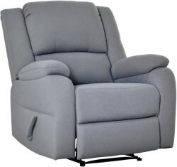 HOMCOM Relaxsessel Manual Fotoliu de televizor cu funcție de întindere, aspect de in, fotoliu TV cu mâner lateral, suport de picioare, capacitate de încărcare de până la 150 kg, pentru sufragerie, Gri deschi