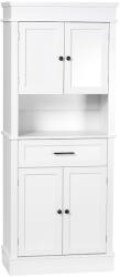 HOMCOM Bufet de cuisine armoire de cuisine multi-rangements 2 dulapuri 2 uși sertar nișă MDF panouri particule E1 alb | Aosom Romania (835-219V00WT)