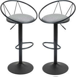 HOMCOM Set 2 Scaune de Bar - Pivotante, Maro, Reglabile 78-100 cm | Aosom Romania (835-453GY)